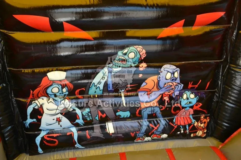 Small Inflatable Multiplay Bouncy Castles Haunted With Slide